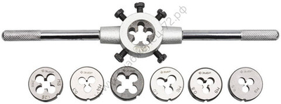 ЗУБР 8 предм., сталь 9ХС, Набор плашек на карточке (28128-H8)