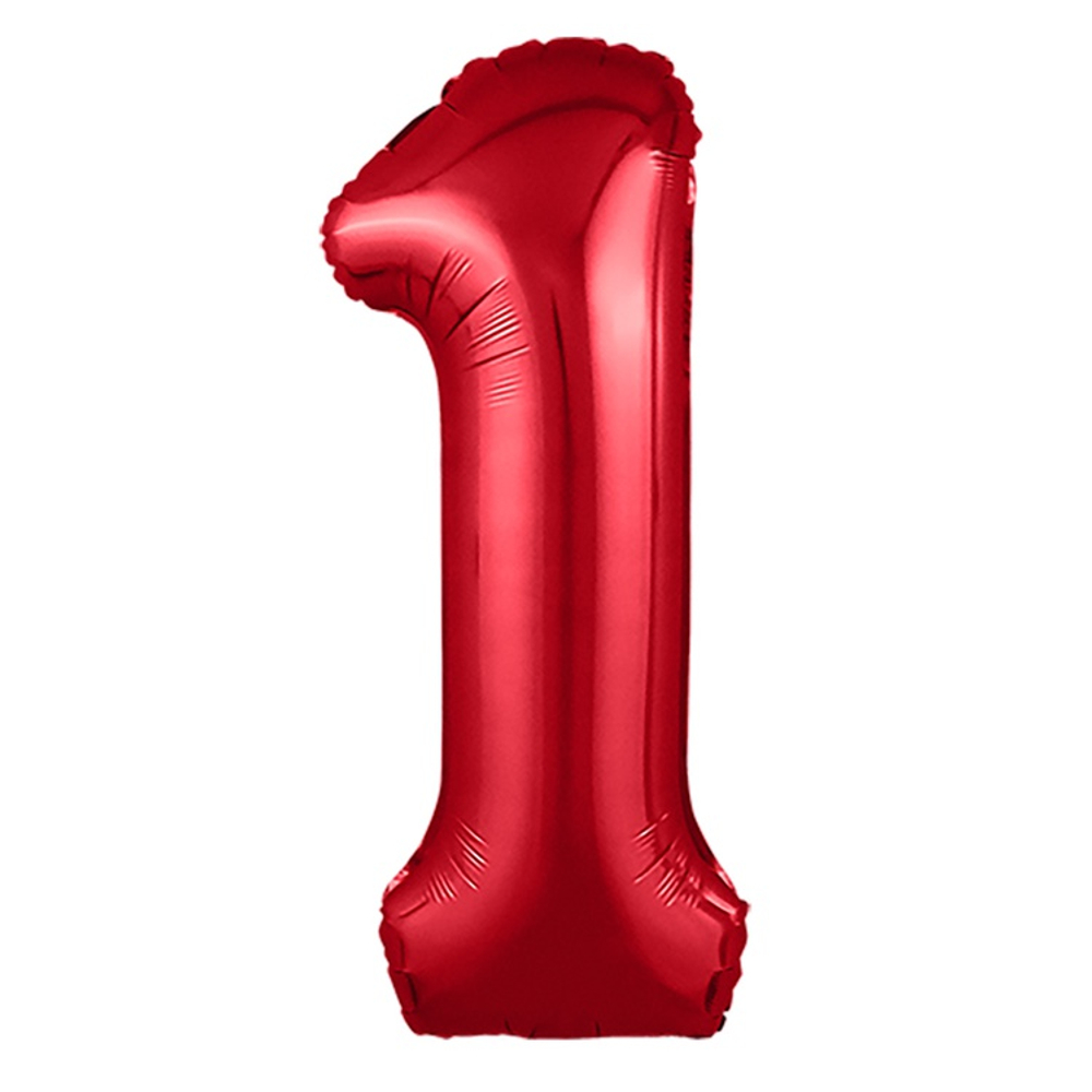 Шар фольгированный Цифра 1 101 см (Красный)