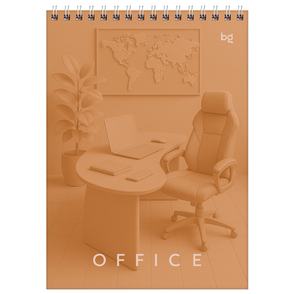 Блокнот  BG "Моноколор. Офис" на спирали, А5, 60 листов в клетку