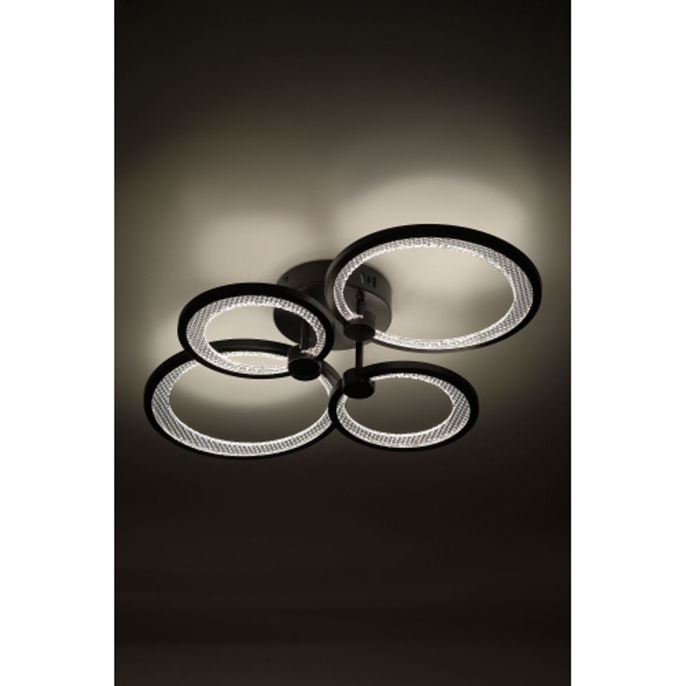 Светильник потолочный светодиодный ЭРА Модерн Odry CLL-1-78W 3K-6,5K RC BK с ДУ черный