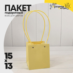 Пакет подарочный 15х13х13 Ваза для цветов (Желтый)