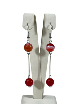 Серьги агат с палочкой