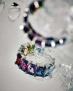 Secrets Серьги-Радуги из камней ограни октагон