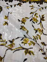 Пайетка на сетке белый купон