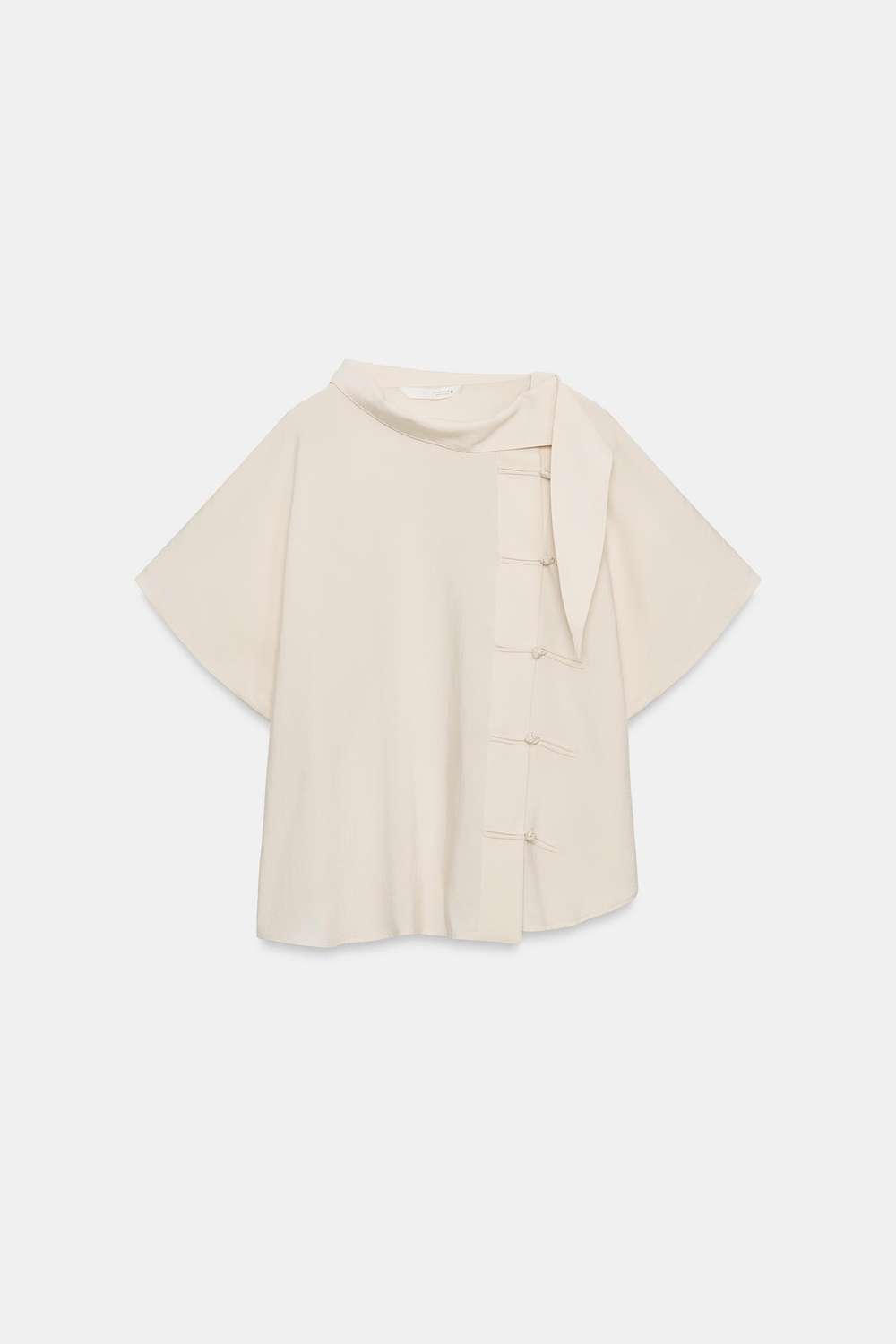 ZARA СВОБОДНАЯ БЛУЗА С ЗАСТЕЖКАМИ — ZW COLLECTION, БЕЖЕВЫЙ