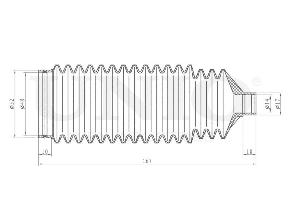 Пыльник рулевой рейки UNIO DUC-20007