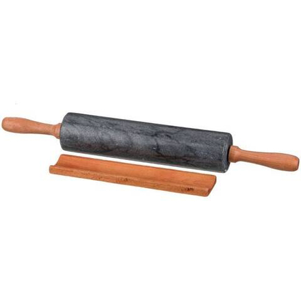 СКАЛКА AGNESS МРАМОРНАЯ С ДЕРЕВЯННЫМИ РУЧКАМИ ДЛИНА=46 СМ ДИАМЕТР=6 СМ (КОР=6ШТ.)