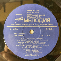 Винтажная виниловая пластинка LP Сборник Парад Солистов Эстрады (СССР 1983) (Юрий Антонов, Алла Пугачева, Валерий Леонтьев и др)