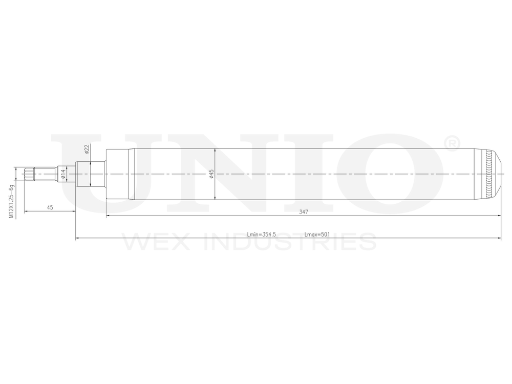 Амортизатор масляный передней подвески UNIO SAB-20039