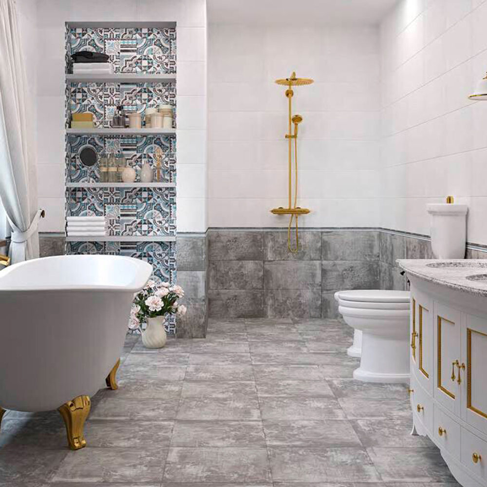 Плитка напольная Axima Кадис Люкс серый 400x400x9 мм (10 шт.=1,6 кв.м)