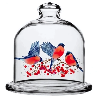 Лимонница стеклянная 10см «Снегири» D98397/01