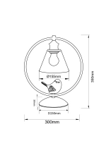 Настольная лампа с воробьем 1х60вт