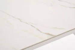 "Меркурий" стол интерьерный раздвижной обеденный из керамики, цвет белый глянцевый