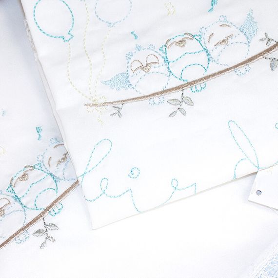 Детское постельное белье с пледом  Happy (голубое)