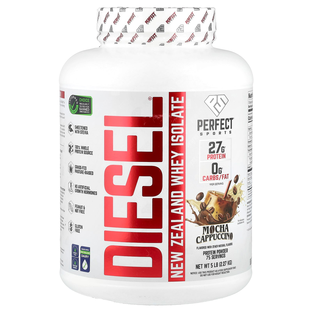 PERFECT Sports, Diet, новозеландский сывороточный изолят, со вкусом мокко латте и капучино, 2,27 кг (5 фунтов)