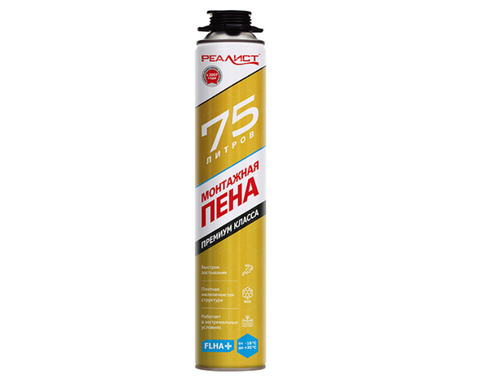 Пена монтажная REALIST PRO Gold 75 зима (12шт/уп.)