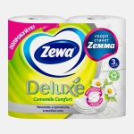 Туалетная бумага Zewa Deluxe Ромашка 3 слоя 4 рулона в ассортименте