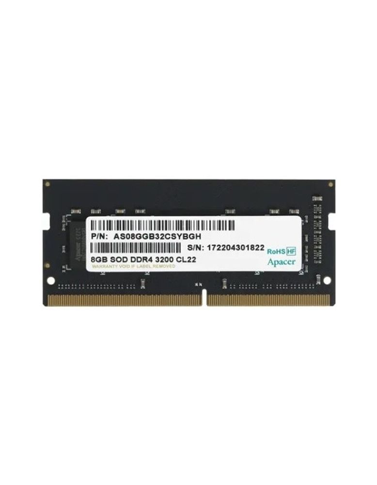 Apacer DDR4 8GB 3200MHz SO-DIMM (PC4-25600) CL22 1.2V (Retail) 1024*8  3 years (AS08GGB32CSYBGH/ES.08G21.GSH)