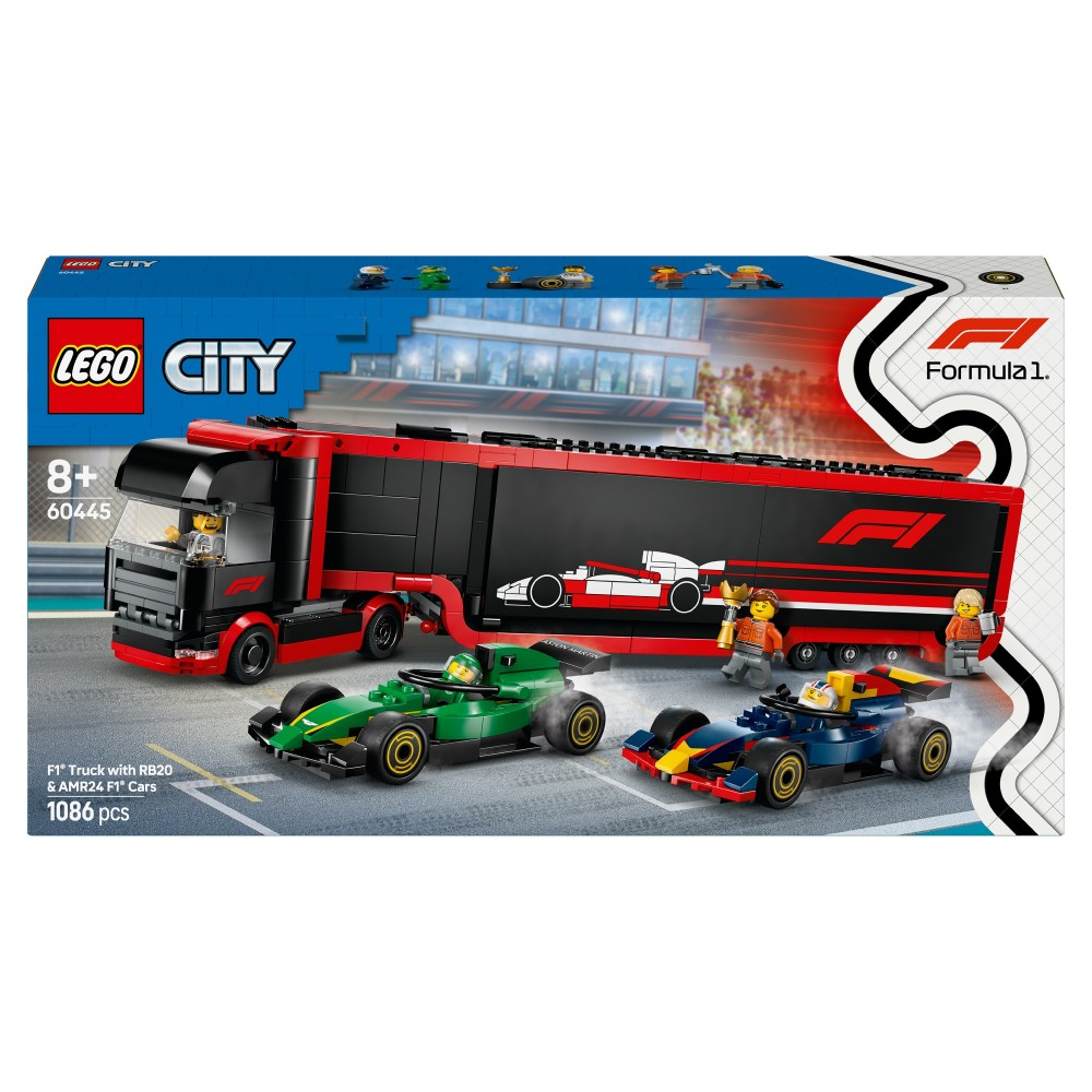 OUTLET LEGO City - F1 Грузовик с болидами RB20 и AMR24 F1 60445