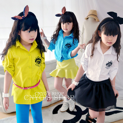 Рубашка детская однотонная с вышивкой глаза