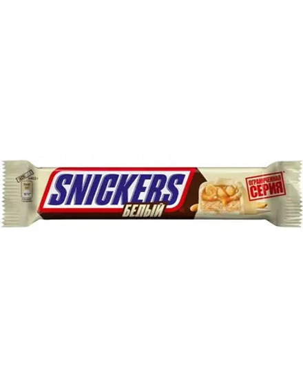 SNICKERS Шоколадный батончик, белый 81гр, блок 32шт