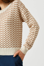22758 Джемпер женский (молочный / св.каштановый)