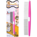 Расческа - пуходёрка комбинированная для животных «ЛАПУСИКИ», цвет розовый, 17*3,5см (блистер)