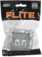FLITE Розетка 2-местная компьютерная RJ45 категория 5Е UTP РК5е-2-0-ФлС серый IEK