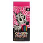 Карандаши цветные "Животные" 12 цветов, пластиковые, шестигранные