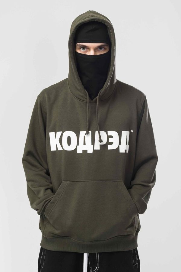 Худи Base Hoodie Wide Summer Лого ТМ Болотный/Белый принт КОДРЭД - фото 6