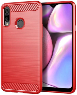 Чехол для Samsung Galaxy A20S цвет Red (красный), серия Carbon от Caseport