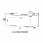 Тумба д/ванной "ВЕКТОР-90" подвесная "push-to-open" под раковину Марго-90 (MIXLINE) (ПВХ)