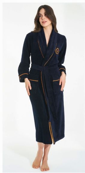 Халат женский махровый 4340 темно-синий NUSA