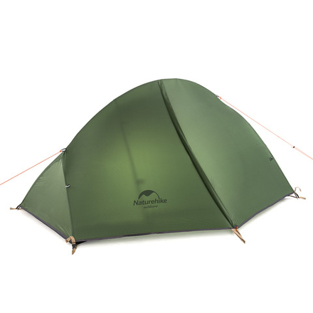 Палатка сверхлегкая одноместная Naturehike для велоспорта + коврики Pro, зеленая (NH18A095-D)