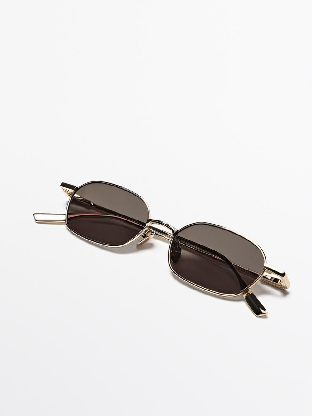 Massimo Dutti Солнцезащитные очки в металлической оправе, золотистый