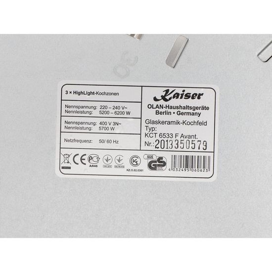 Электрическая варочная панель Kaiser KCT 6533 F Avantgarde
