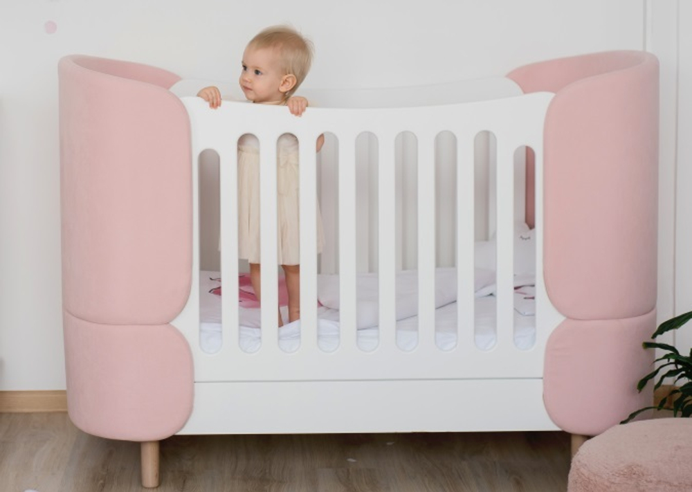 Комплект чехлов для кроватки-трансформера KIDI Soft (розовый)