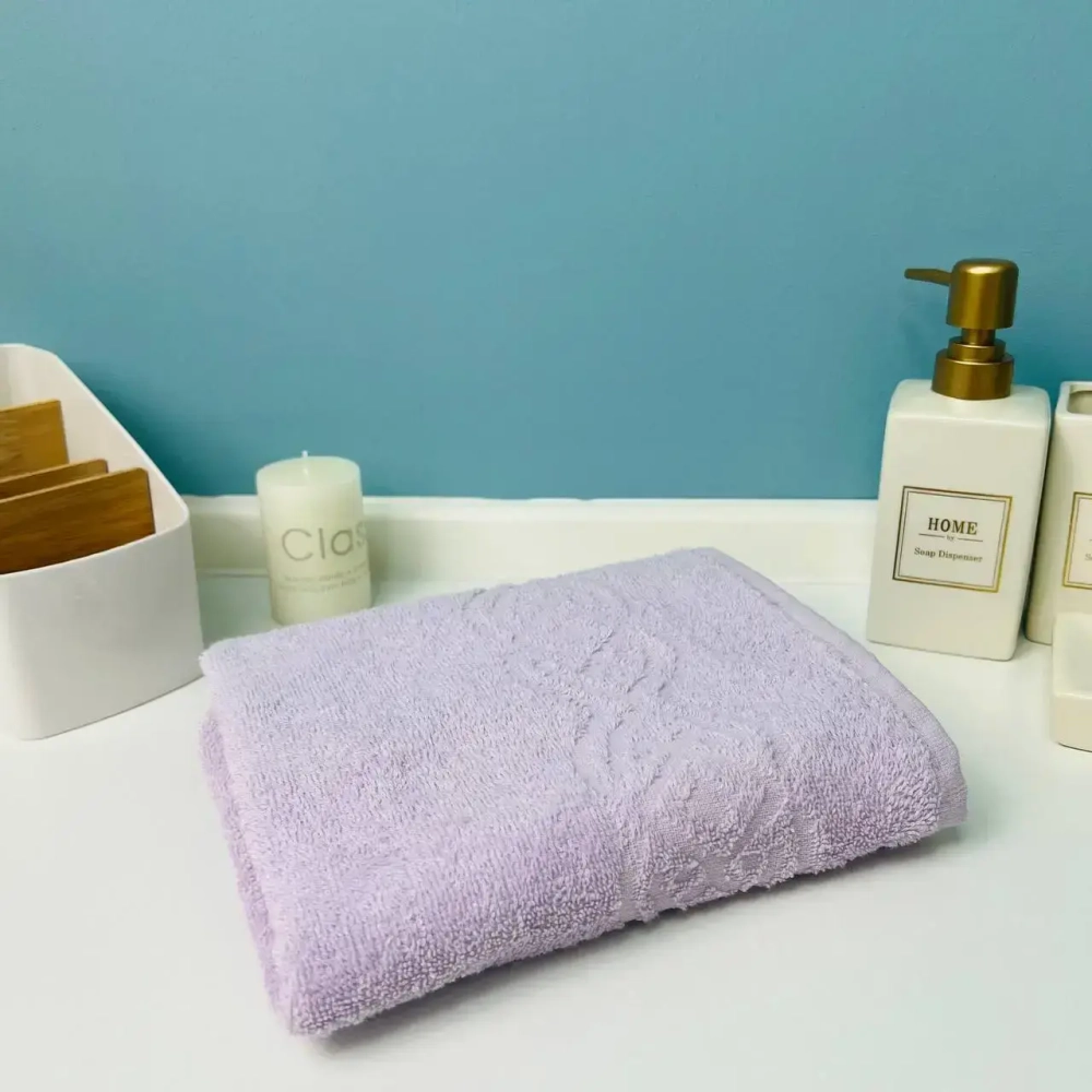 Полотенце махровое 50*90см «Vivien» цвет лавандовый 10300 плотность 400гр/м2 с петелькой-подвесом