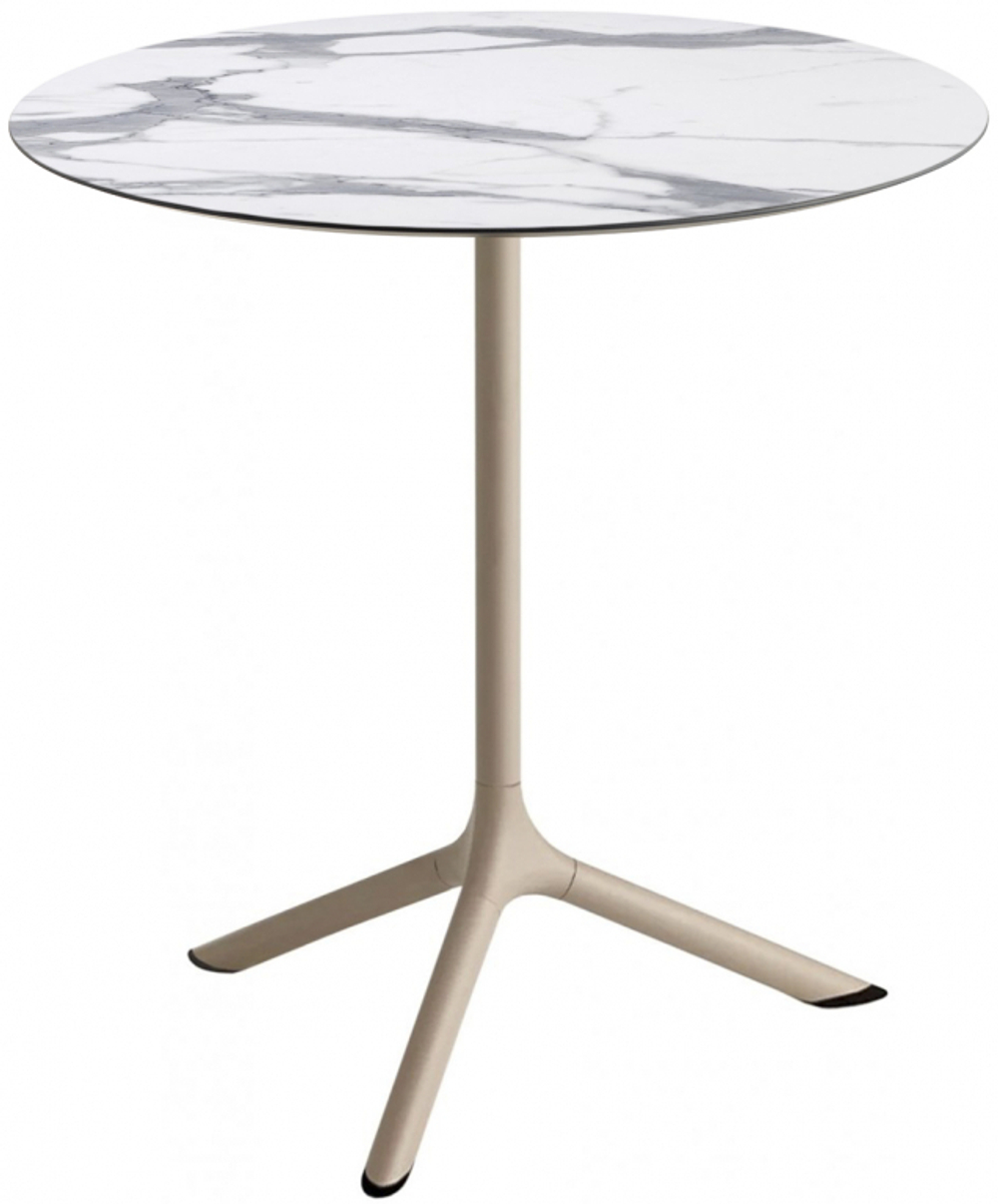 Стол ламинированный обеденный складной Scab Design Tripe Folding, тортора, белый мрамор Каррара
