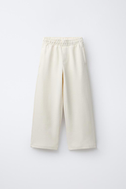 ZARA КОМПЛЕКТ ИЗ ФУТБОЛКИ И БРЮК, ЭКРЮ