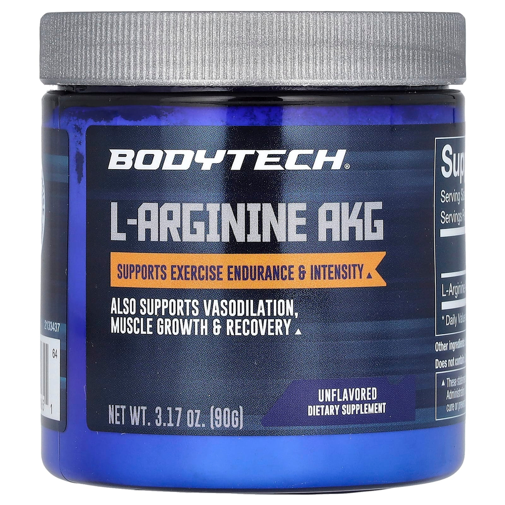 BodyTech, L-аргинин AKG, без добавок, 90 г (3,17 унции)