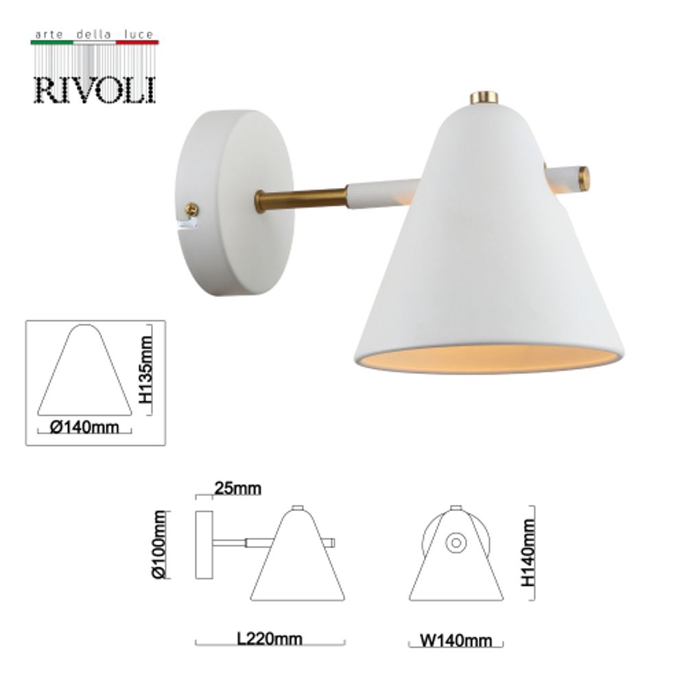 Бра светильник Rivoli Chelsea 3141-401 настенный 1 х Е14 40 Вт модерн