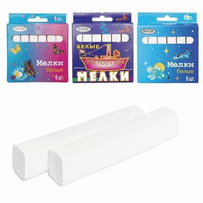 Мелки белые 6шт.в ассорт. (Алгем)