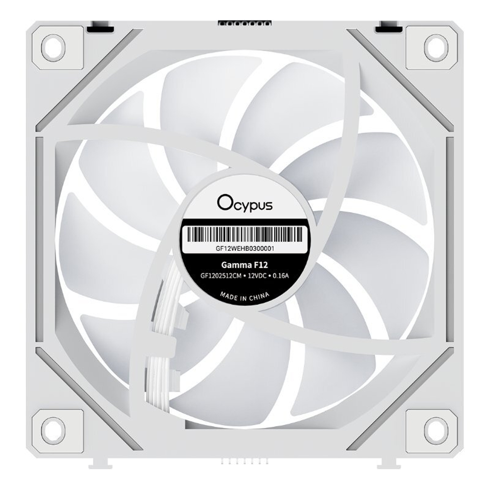 Вентилятор для корпуса Ocypus Gamma F12 UNI WH ARGB REVERSE BLADE 3 IN 1, 3x120x120x25mm, 4-PIN PWM, 800-1800 RPM, 31 DBA