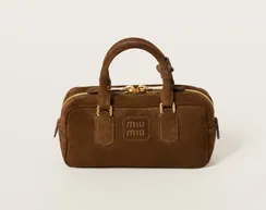 Замшевая сумка MIU MIU Arcadie matelasse, коричневый
