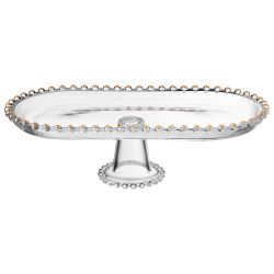 БЛЮДО СЕРВИРОВОЧНОЕ "GOLDEN CHARM" НА НОЖКЕ, 30*15*8,5 СМ