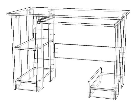 Стол письменный ЛАВОРО-4 /1050*750*550/ белый / белый