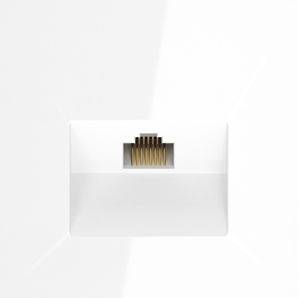 Розетка компьютерная встраиваемая VOLTUM S70 RJ45 кат.6, (белый глянцевый)