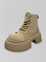 Ботинки FE41-2 однотонные на высокой подошве с узорами