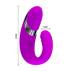 Лиловый перезаряжаемый вибромассажёр Amour